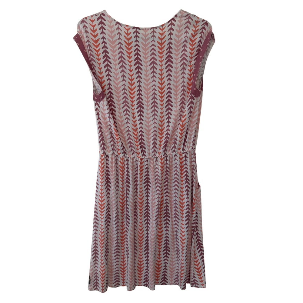 Matilda Jane Womens Pink Orange Leaf Print Elastic Waist Pocket Dress Size Small - Picture 3 of 6